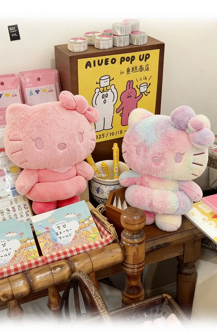 Sanrio Style Tie Dye Plush Doll Pillow Soft Stuffed Toy