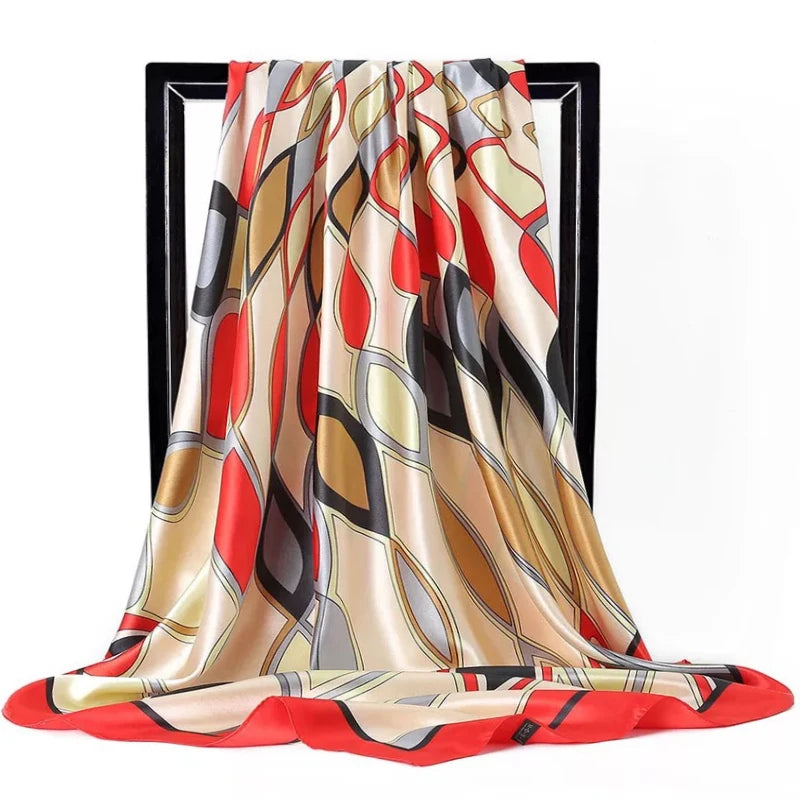 Scarves For Women Print Silk Satin Head Scarf Female Luxury Brand Square Shawl Large Hijab Scarfs