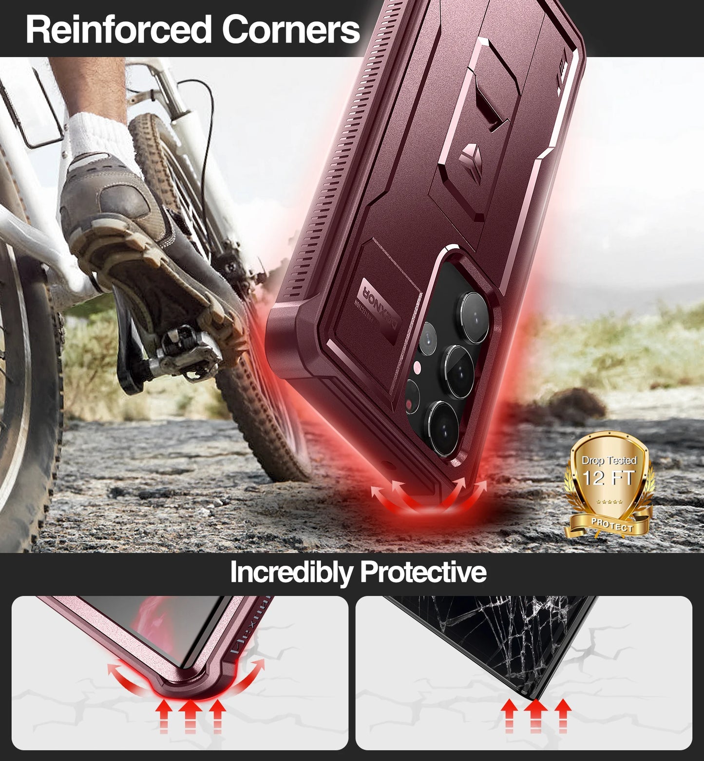 for Samsung Galaxy S23 Ultra Case Full Body Heavy Duty Military Grade Protection Built-in Screen Protector and Kickstand