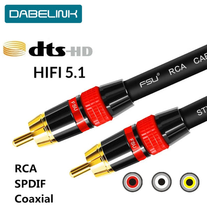 Digital Audio Coaxial SPDIF Cable RCA Cable Premium Stereo Audio Rca to Rca Male Speaker Hifi Subwoofer Cable AV TV 1m 2m 3m 5m