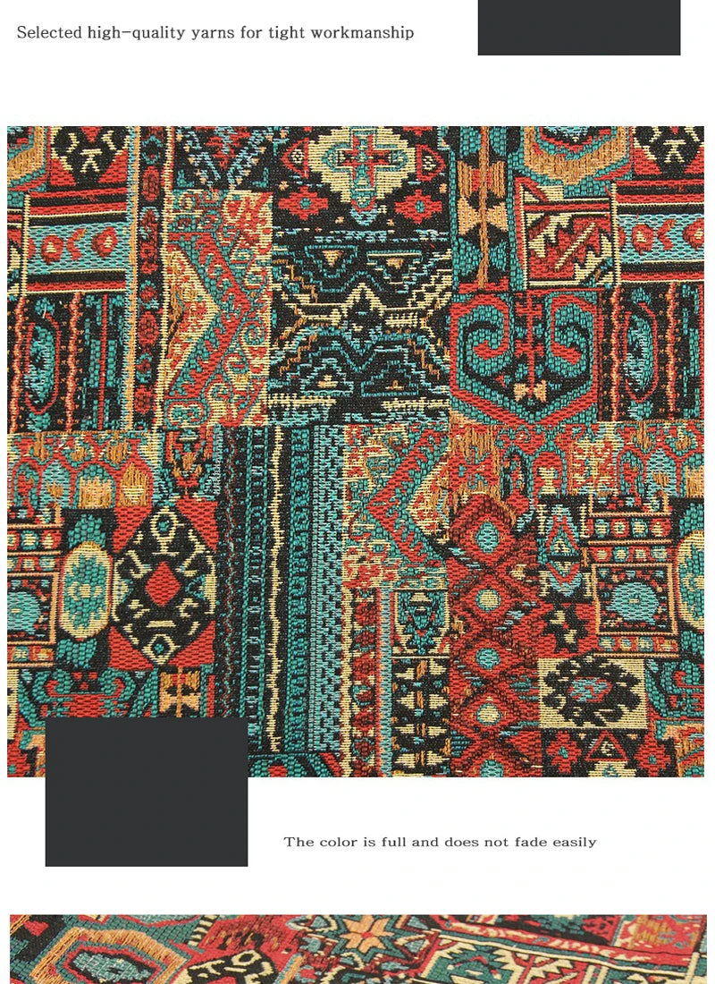1/2/3M Bohemia Ethnic Style Jacquard Fabric Thickened for Clothing Sofa Tablecloth Home textile DIY Sewing Cloth by the meter