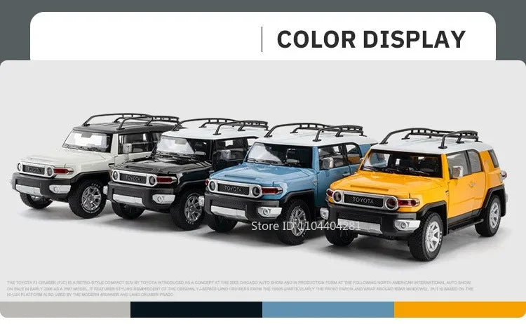 1:24 Land Cruiser FJ LC80 Toy Model Diecast Alloy Car Sound Light Pull Back Doors Opened Miniature Vehice Friend's Birthday Gift