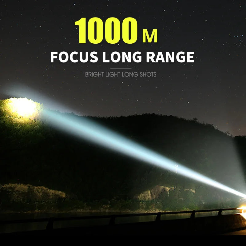 P70 LED Flashlight High Power USB Rechargeable Torch 26650 Battery Waterproof Outdoor Camping Light