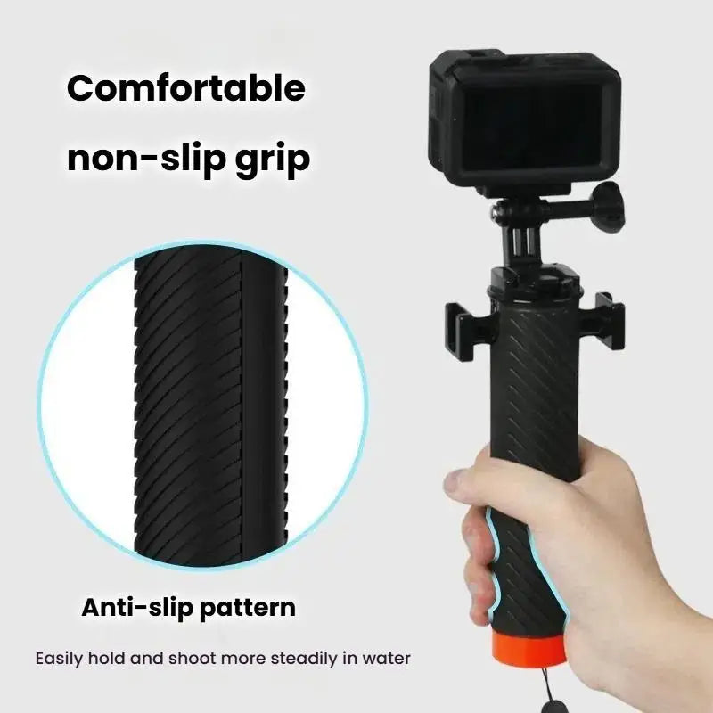 Buoyant Anti-Sink Dive Handle With Dual Cold Shoe Mounts for Insta360 Ace Pro Ace / DJI / Gopro Action Cameras Accessories