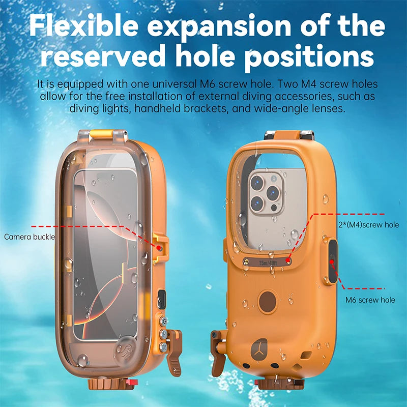 latest upgrade IP68 standard 15M/50ft diving swimming photography professional waterproof Bluetooth phone case