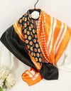 Women Scarf Silk Feeling Hair Neck Square Brand Office bandanna muffler Waiter Flight Attendants Handkerchief Rings wrap