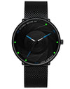 Minimalist Men's Fashion Watches Ultra Thin Stainless Steel Mesh Belt Quartz Wrist Watch Men Casual Leather Clock