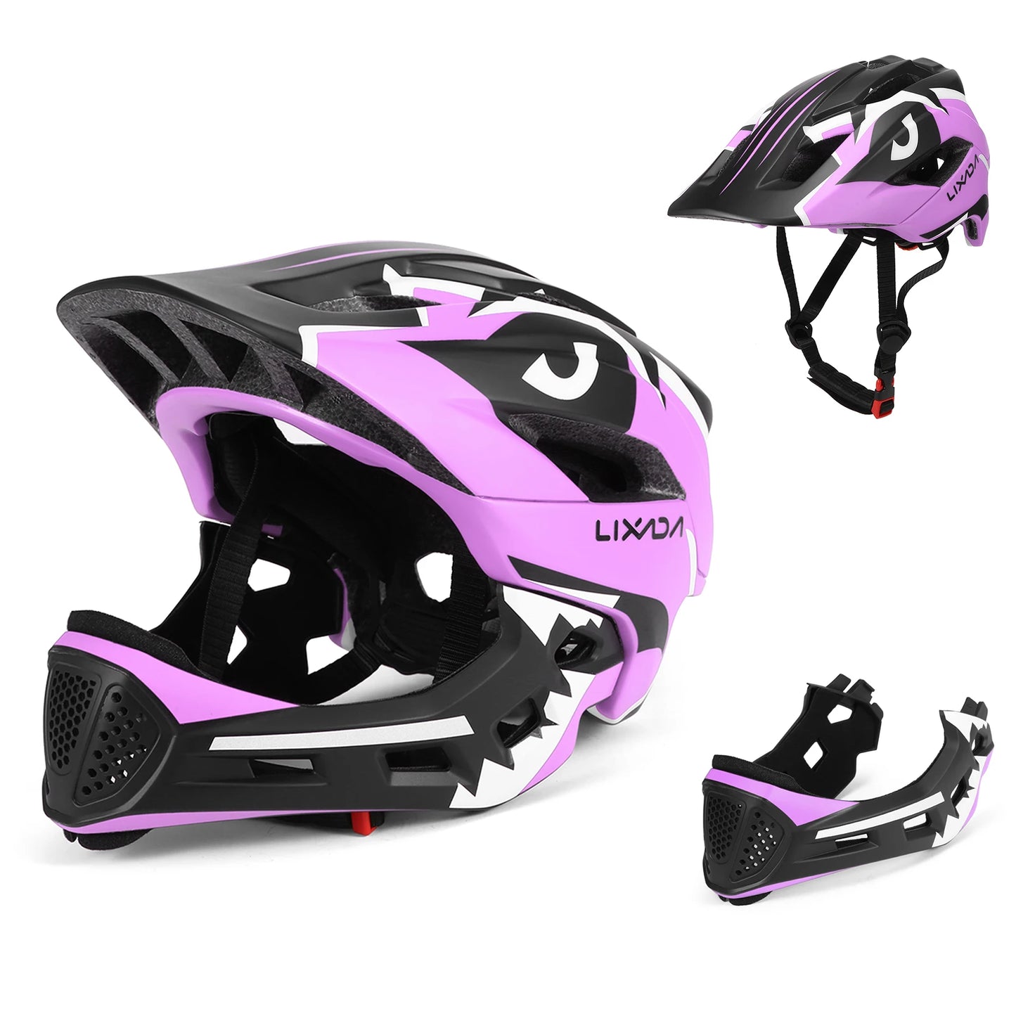 Kids Detachable Full Face Cycling Helmet For Bike Skateboard And Roller Skating