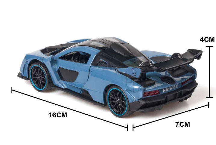 1/32 Diecasting Alloy Senna Sports Car Models Toys Simulation Vehicles with Sound Light Pull Back Supercar Toys
