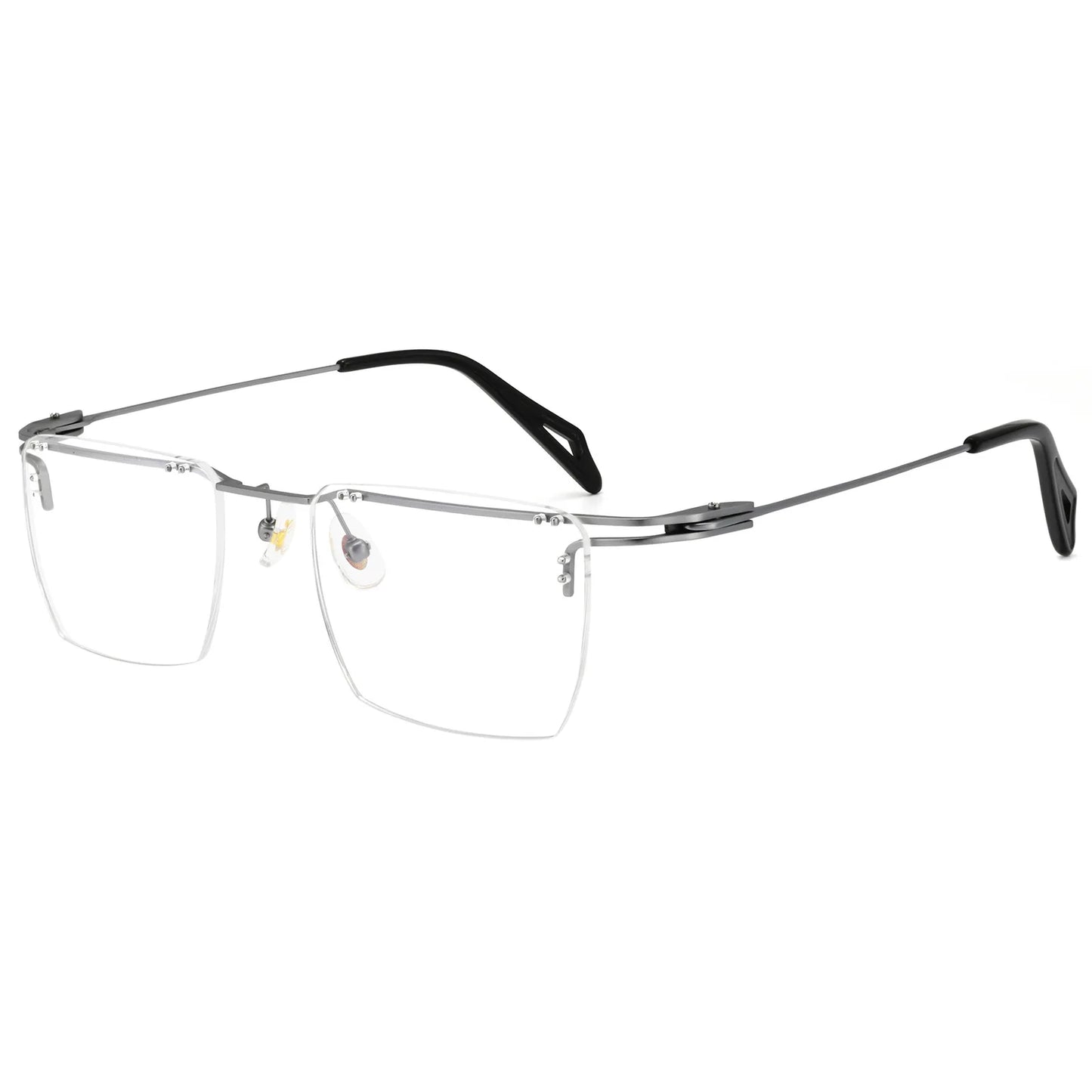 Mens Lightweight Titanium Rimless Square Eyeglasses Frames