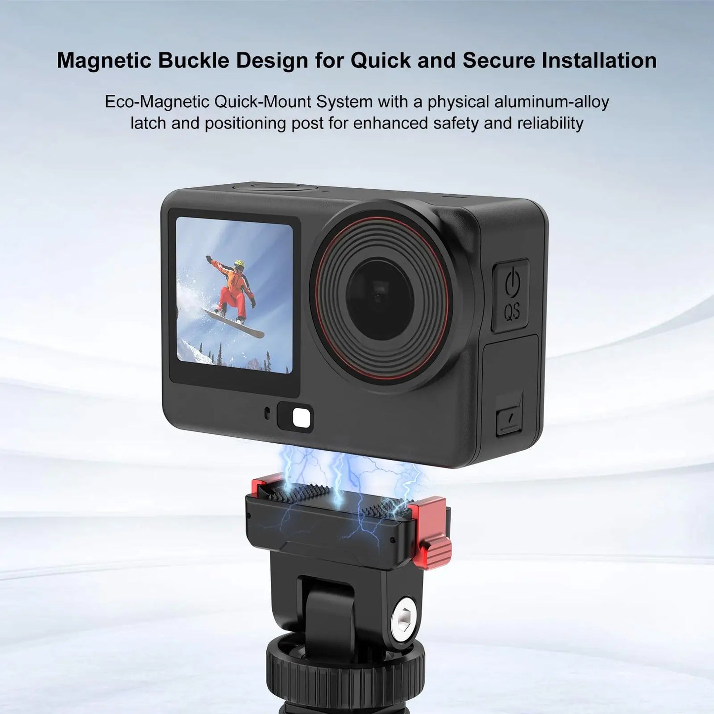 Magnetic Quick Release Camera Mount with Cold Shoe and Quarter Inch Screw Hole