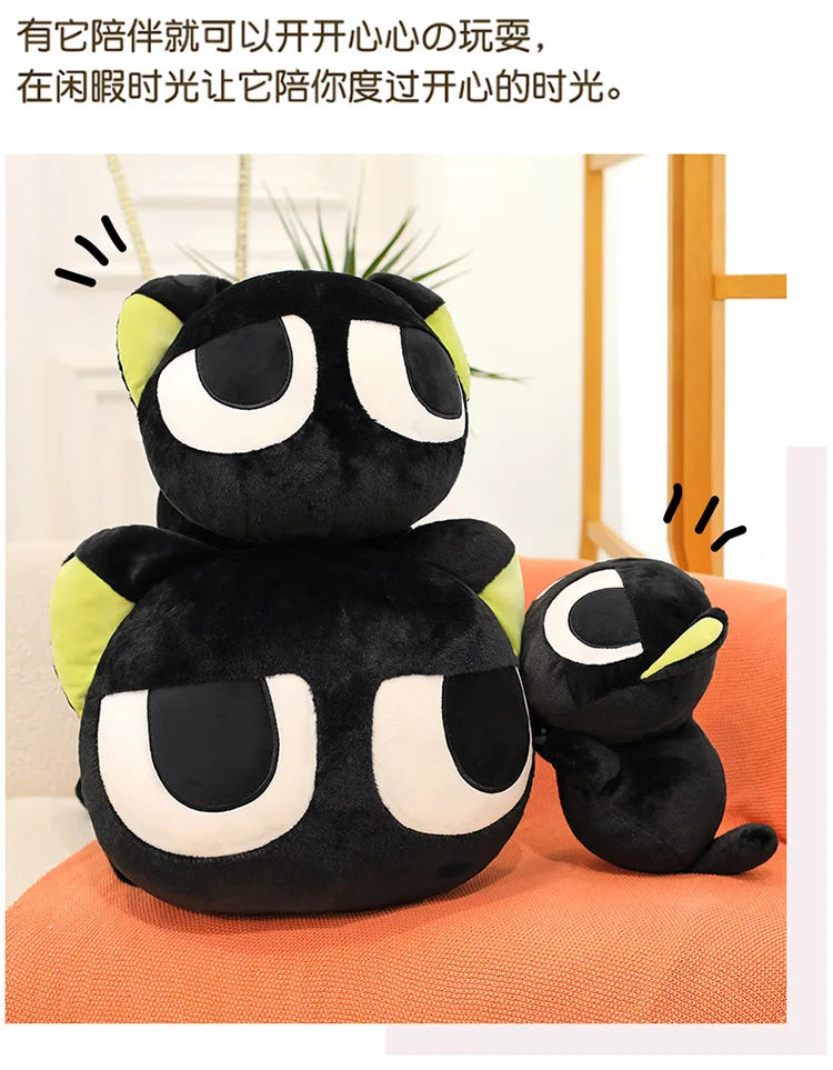 Cute Black Cat Character Plush Stuffed Doll Pillow Toy