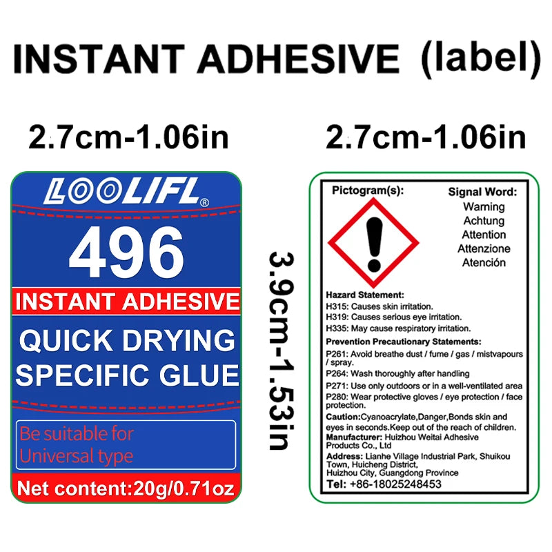 1-5pcs 20ml 496 Forte Trasparente Colla Morbida Scarpe Manicure Riparazione Accessori  Metallo Plastica Adesivo Multifunzionale