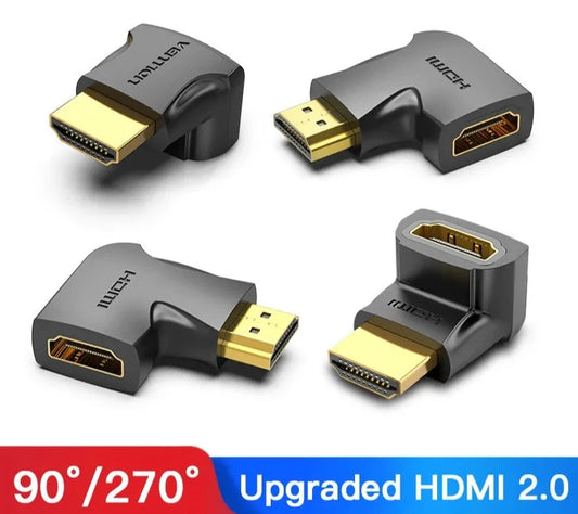 HDMI Adapter 90 270 Degree Right Angle Male to Female Converter 4K HD Connector for HDTV PS4 Lptop TV Box HDMI Extender