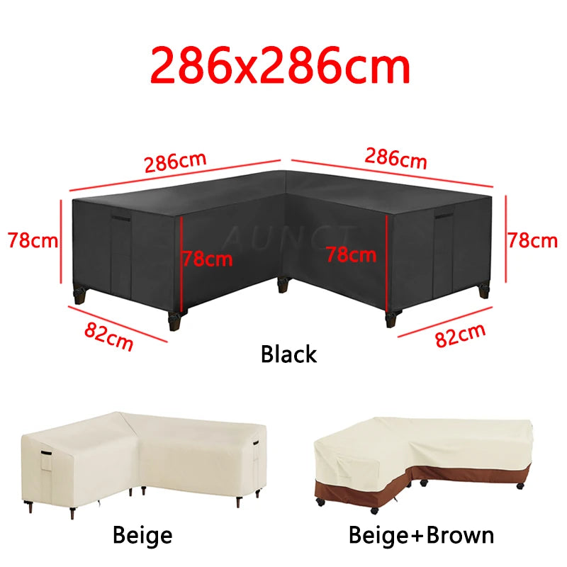 L Shape Corner Outdoor Sofa Cover Waterproof Rattan Corner Furniture Cover V Shape Sofa Table Chair Protective Dust Covers