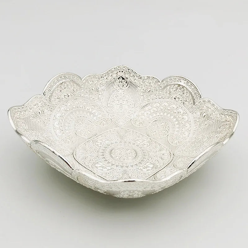 Pretty Gold Peacock Fruit Plate Luxury Zinc Alloy Tray Delicate Storage Plate for Candy Trinket Jewelry Snack Serving Home Decor