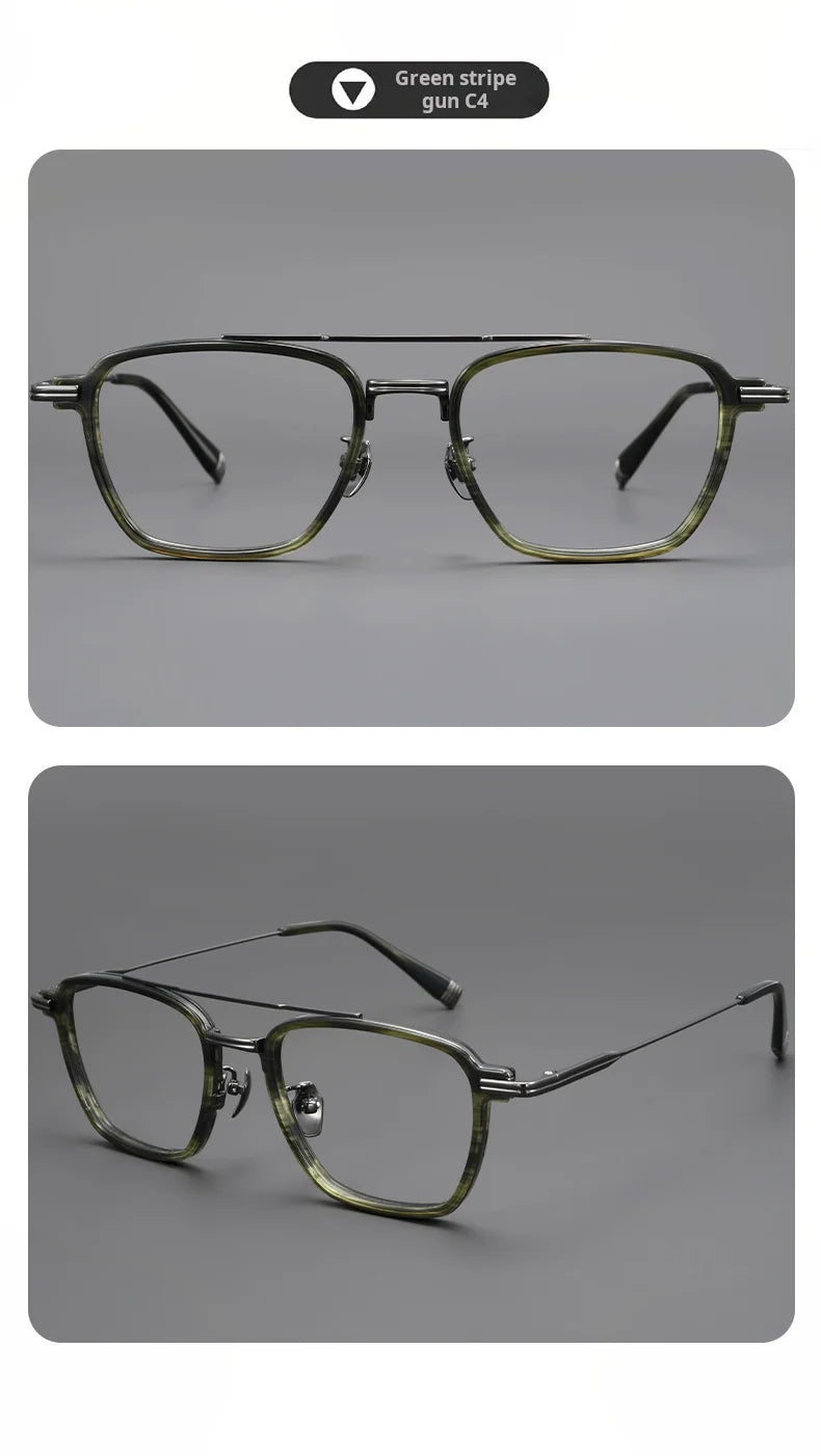 Luxury Lightweight Titanium Pilot Double Bridge Eyeglasses Frames