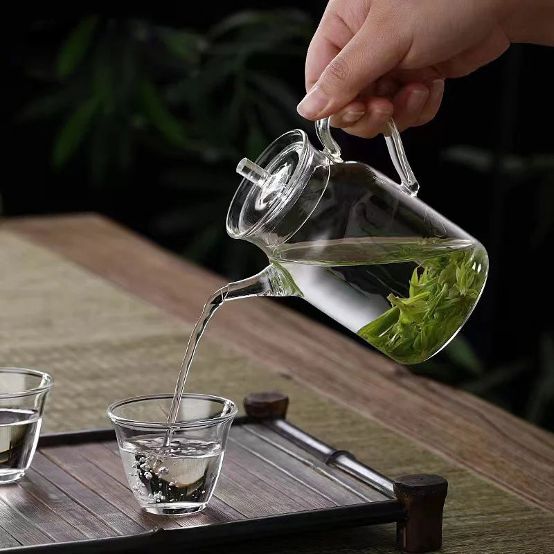 Retro Imitation Song Glass Teapot With Handle Kung Fu Tea Set Puer Kettle Bubble Tea Pot Household Teaware