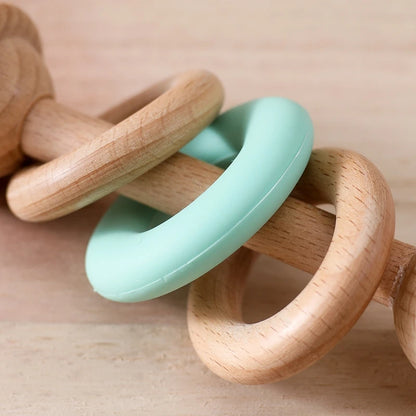 1pc Baby Toys Beech Wooden Rattle Hand Bells Toys Of Newbron Montessori Educational Toys Mobile Rattle Wooden Ring Baby Products