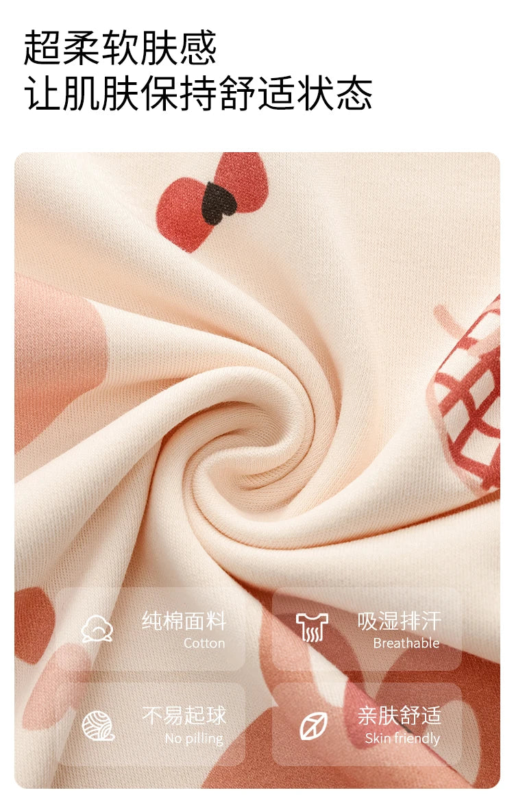 2-Pcs Women’s Cotton Pajama Set – Breathable Short Sleeve Summer Sleepwear with Cute Prints