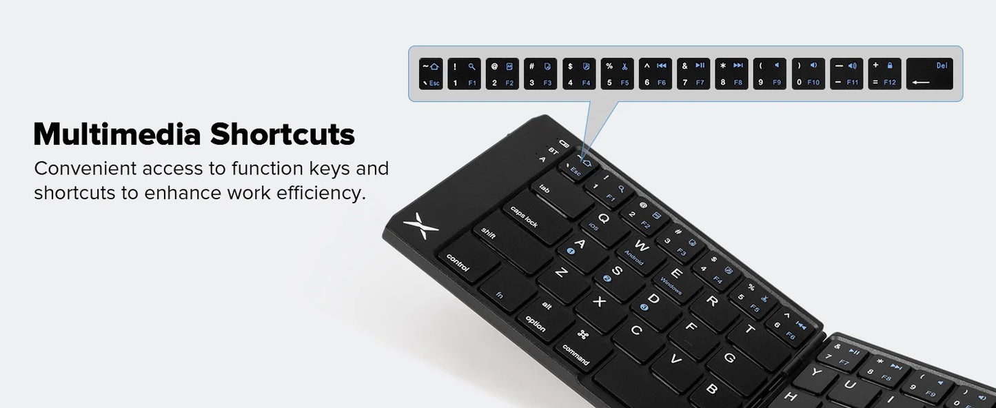 Delux KF19 Folding Bluetooth Keyboard – Ultra Slim Portable
