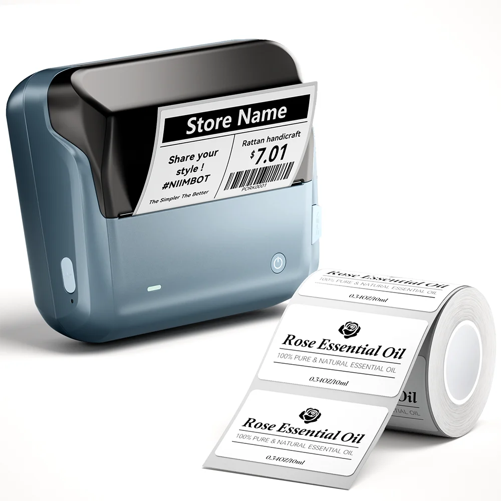 B4 Thermal Label Printer 110mm, Bluetooth Wireless Wide Label Maker, Inkless Barcode & Shipping Label Printer