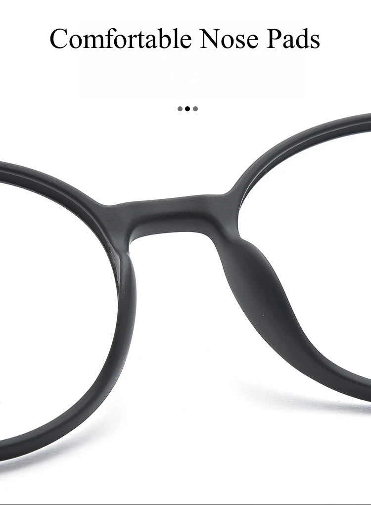 Lightweight Flexible Retro Round Plastic Eyeglasses Frames