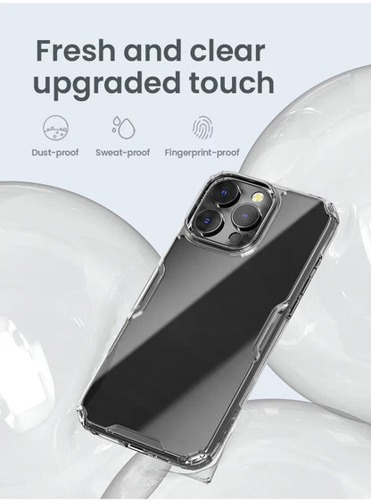 Nature Pro Case For iPhone 16 Pro Max Case Ultra Thin Luxury Soft TPU Transparent Airbag Shockproof Back Cover