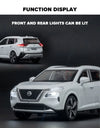 1/32 Scale X-Trail Toy Car Model Alloy Diecast Pull Back Model Vehicle with Sound Light Boys Festival Toy Gift Collection