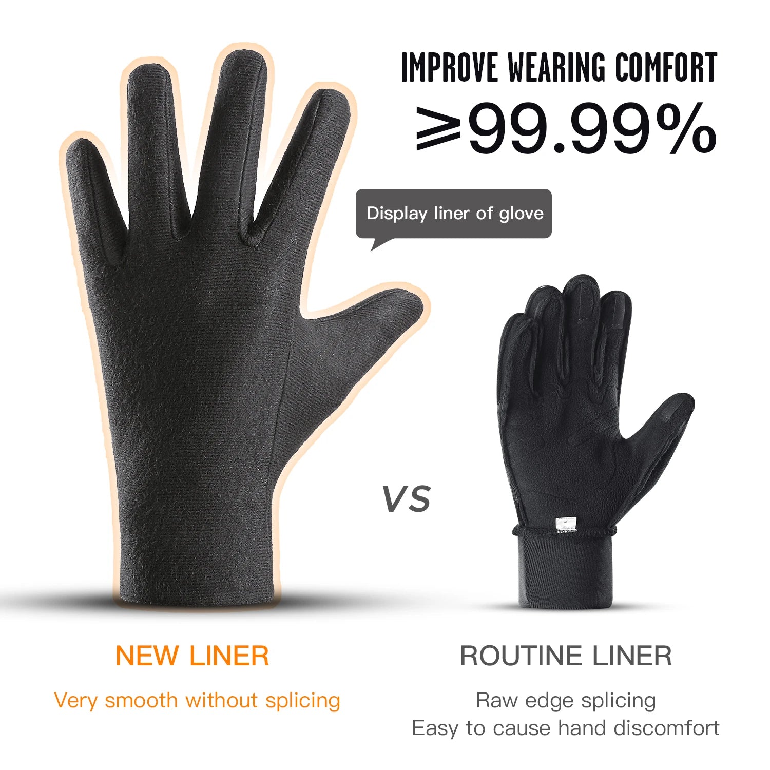 3M Winter Cycling Skiing Waterproof Gloves Black Warm Touchscreen Motorcycle Gloves Men Outdoor Scooter Riding Bike Gloves