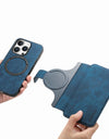 Flip Leather Wallet Case for iPhone 16 15 Pro Max 14 Plus 16E Magsafe Magnetic Detachable Card Slot Holder Cover