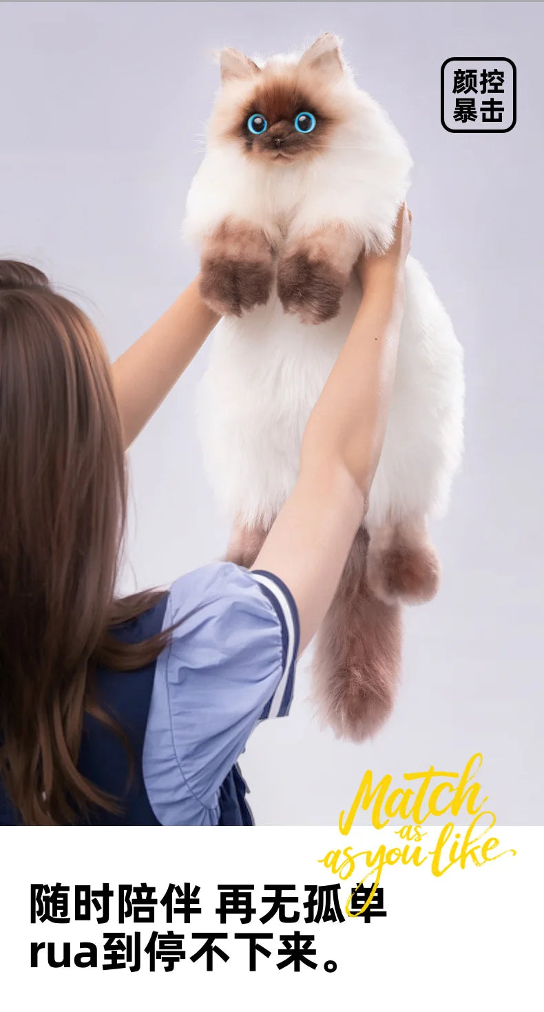 Kawaii Siamese Cat Plush Backpack Soft Shoulder Bag