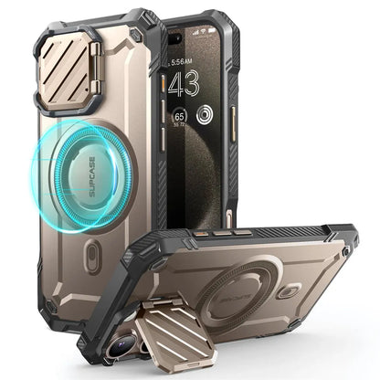 For iPhone 16 Pro Max Case 6.9" 2024 UB Mag XT Heavy Duty Rugged Strong Magnetic Phone Case with Camera Cover Kickstand