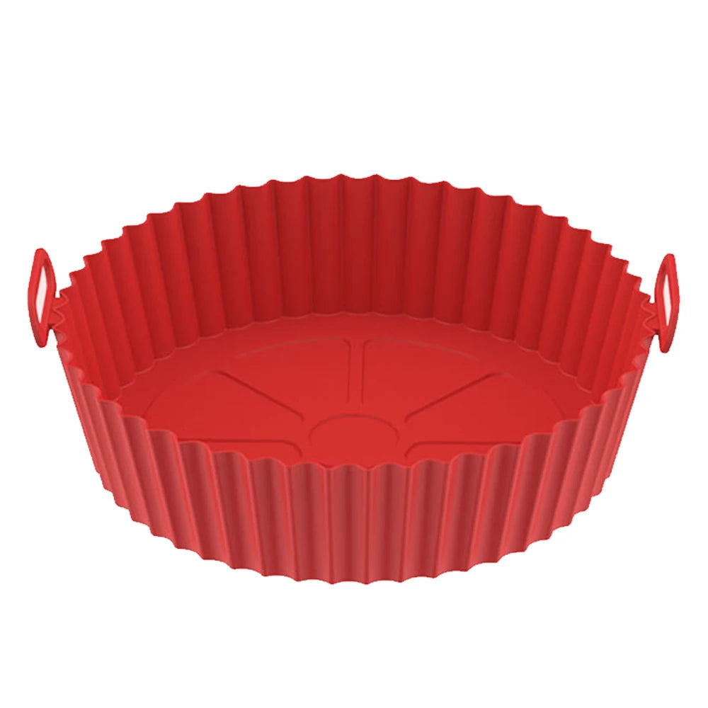 Air Fryer Mat 22cm Thicken Silicone Tray Mat For Round Air Fryer Pot Oven Baking Tray Fried Chicken Pizza Basket Fittings