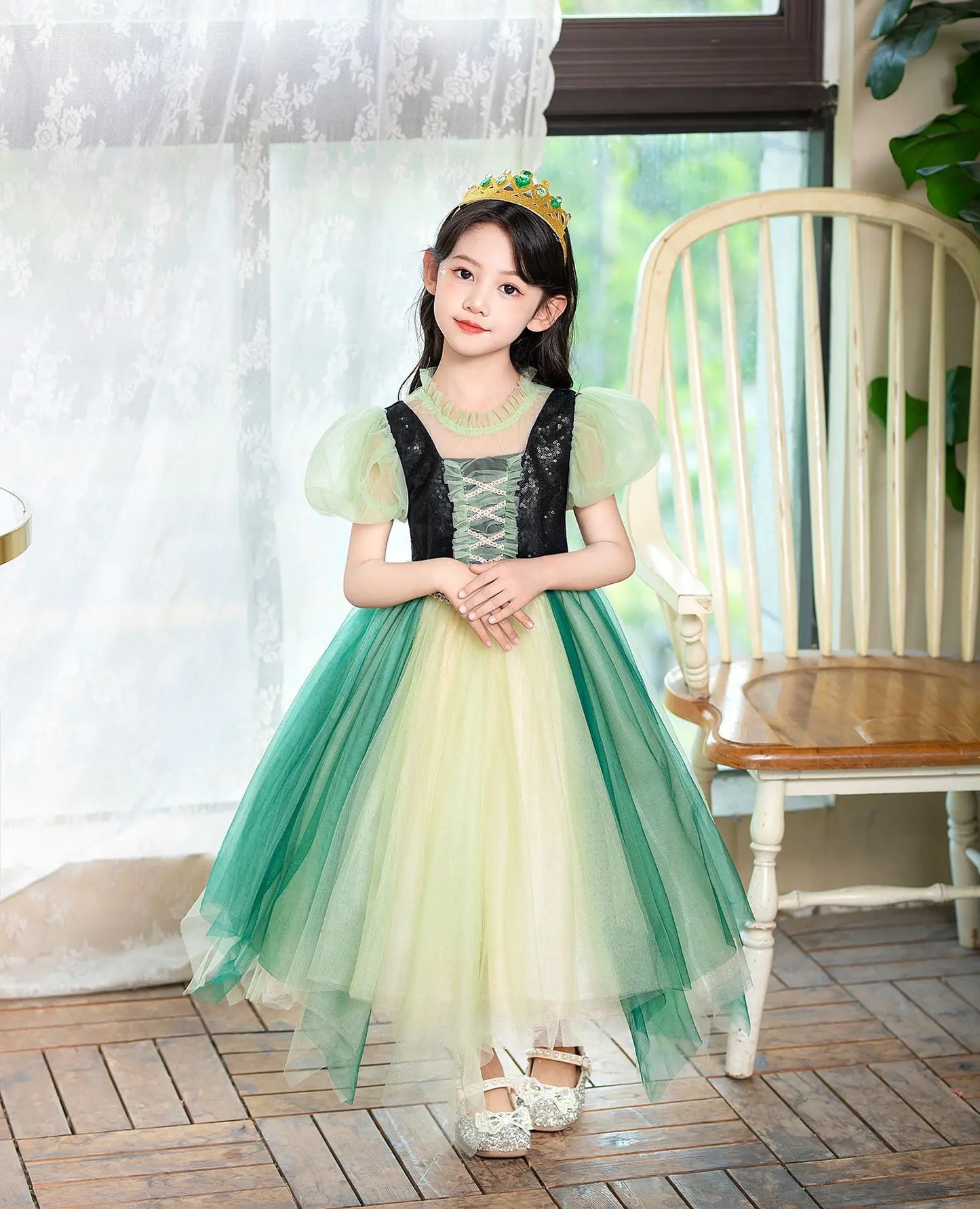 Summer New High-Quality Princess Dress - Girls Asymmetrical Tulle Skirt for Birthday & Children‘s Day
