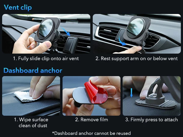 MagSafe Car Mount Charger Qi2-Certified Dashboard  Wireless Car Charger for iPhone 16/15/14/13/12 Car Accessory