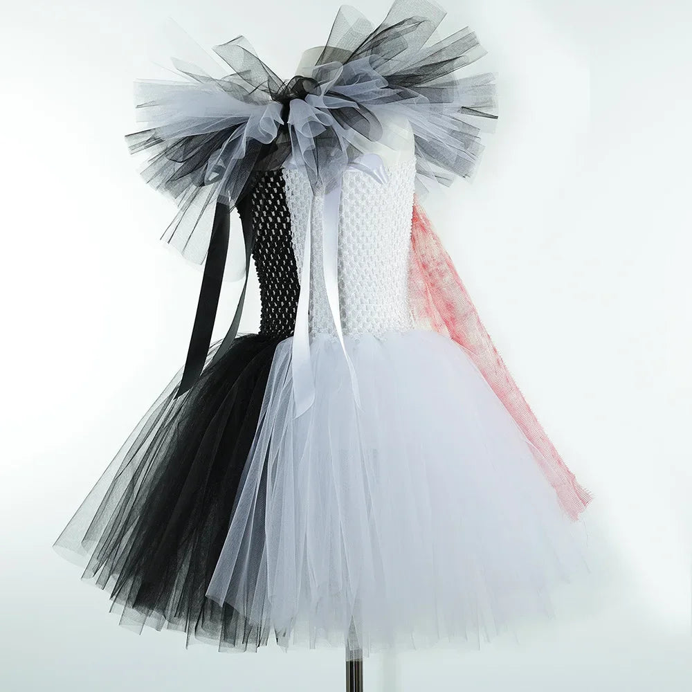 Killer Clown Costume for Girls Halloween Fancy Tutu Dress Blood Scary Art The Clown Terrifier Costume for  Carnival Clothes