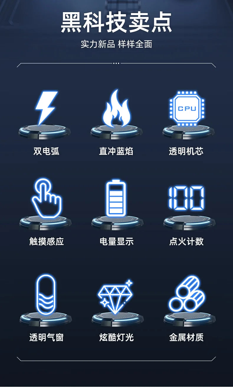 Gas Electronic Dual-Use Lighter, Intelligent Digital Display Machine Core, High-Grade Metal Lighter, Cigarette Accessories, New