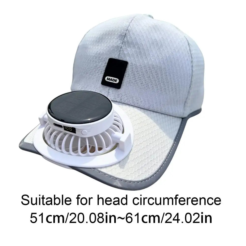 Wide Brim Solar Fan Hat With USB Charging