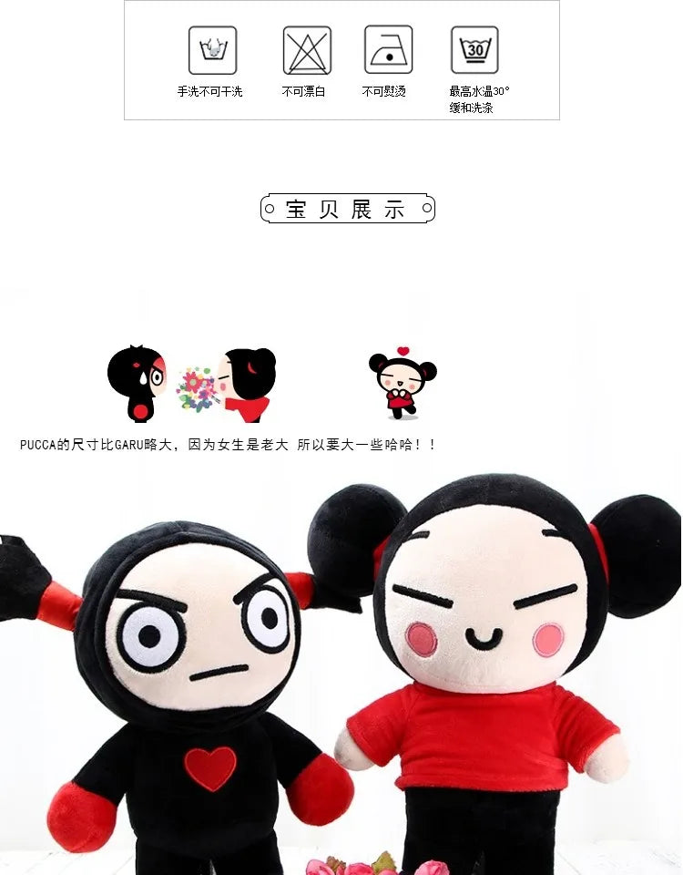 30cm Kawaii Pucca and Garu Plush Toys China Doll Cartoon Cute Soft Stuffed Dolls Figure Sleeping Pillow Children's Birthday Gift