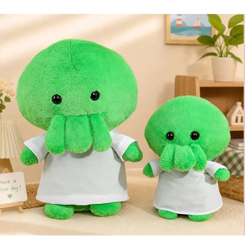 Cute Green Octopus Plush Toy With White Shirt