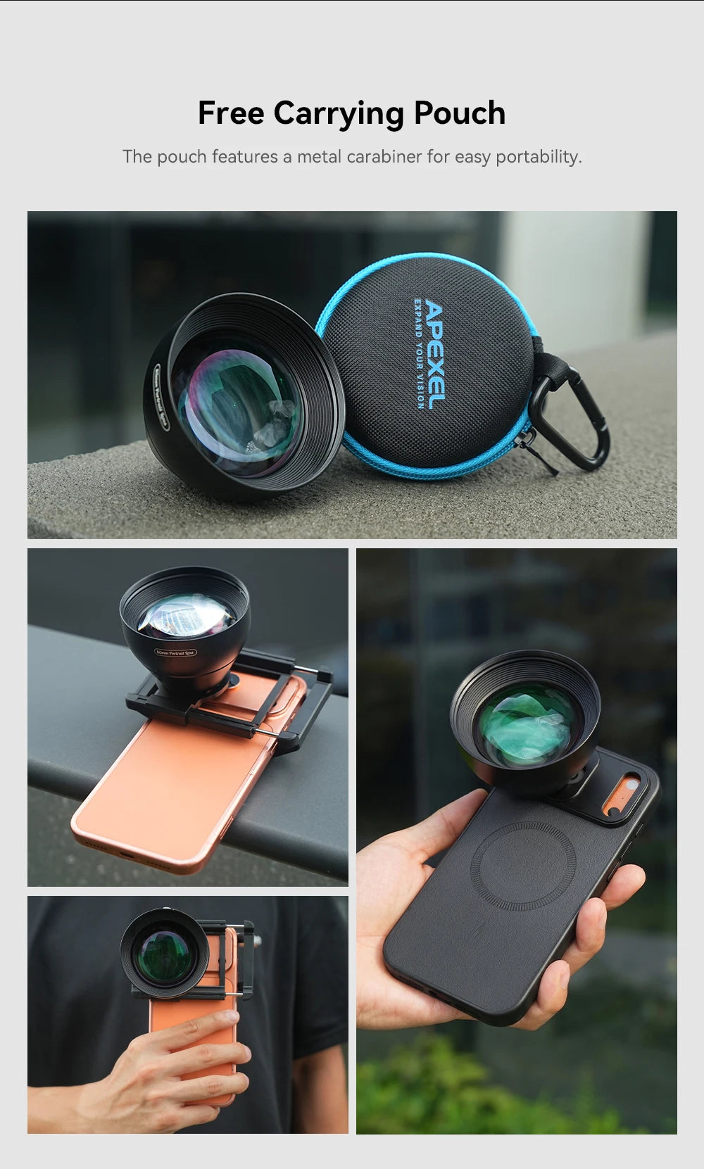 2X Mobile Portrait Telephoto Lens with Natural Bokeh