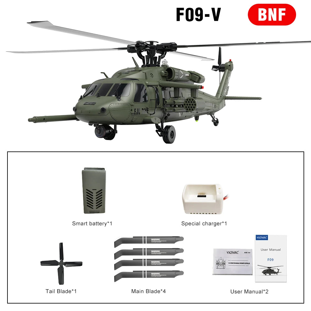 Six Channel Flybarless Remote Control Military Helicopter With Six Axis Gyroscope