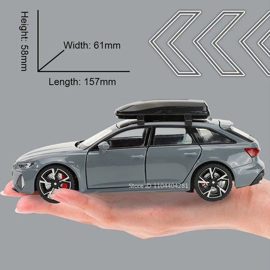 1:32 RS6 RS7 Alloy Miniature Models Diecast Car Toys 6 Doors Opened Sound Light Pull Back Metal Vehices 's Holiday Gifts
