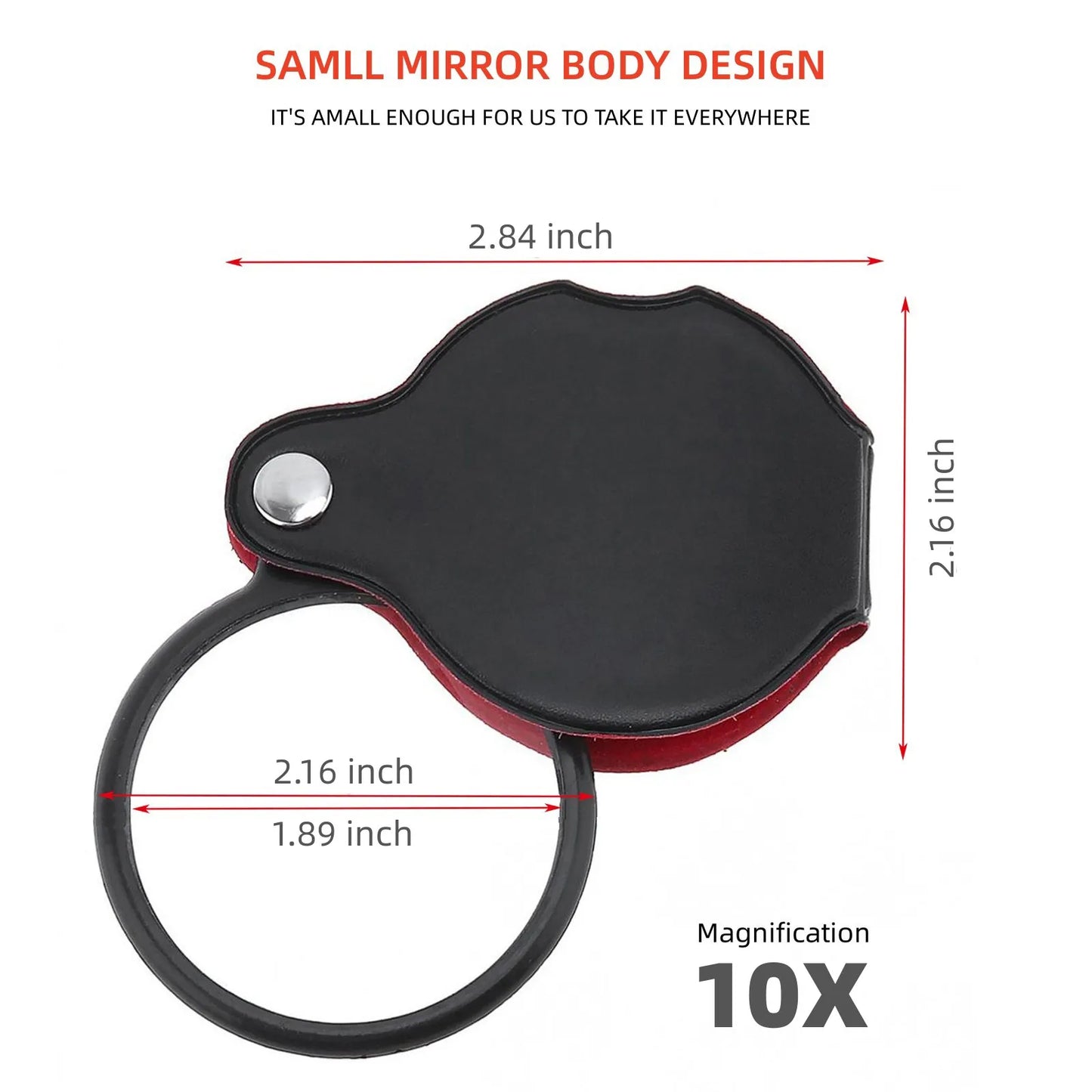 10X Mini Folding Pocket Magnifier Glass Reading Loupe