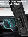Military Sliding Window For iPhone 16 Pro Case Armor Metal Ring Stand Magnetic Drop Protector Case For iPhone 16 Pro Max Cover