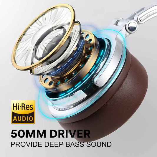 Wired HiFi Headphones Professional Studio DJ Headphones With Mic Over Ear Hi-Res Headset Monitoring For AMP Guitar Phone