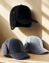 Mens Winter Fleece Hat Golf Cap Ear Protection Keep Warm Windproof Casual Visor for Cold Weather Travel Camping Outdoor Sports