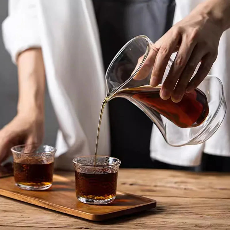 300ml Double-layer Glass Coffee Sharing Pot Transparent Hanging Ear Espresso Coffee Cup Heat Insulation Cold Coffee Sharing Tool