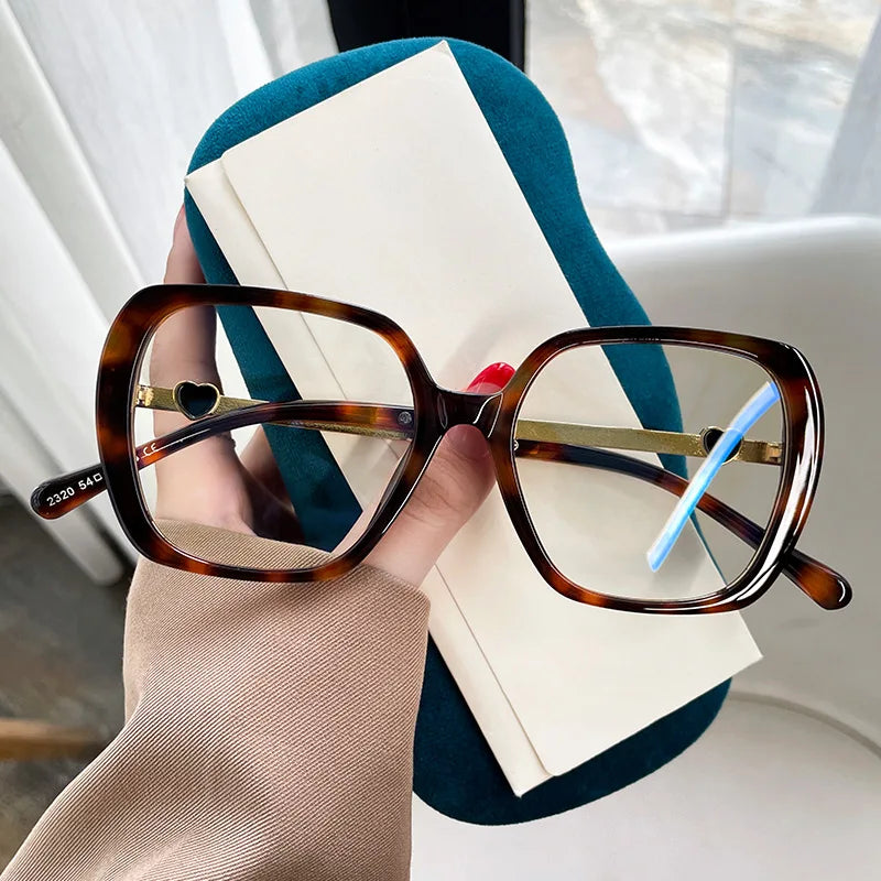 Big Size Woman Eyeglasses Ultra light TR90 White Eyewear Square Full Frame Optical Prescription Frames